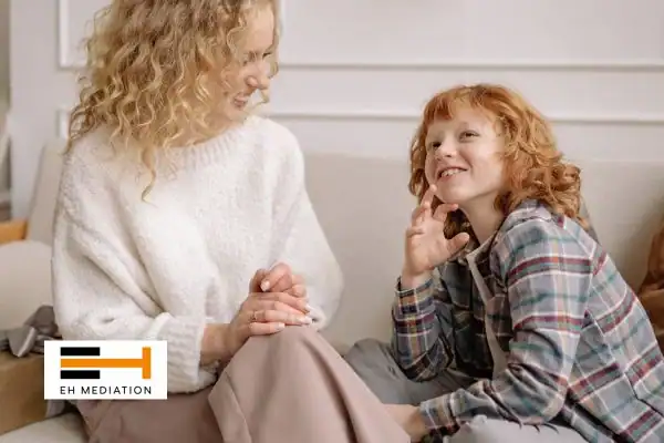 Happy mother and child after sorting child arrangements mediation Kensington & Chelsea