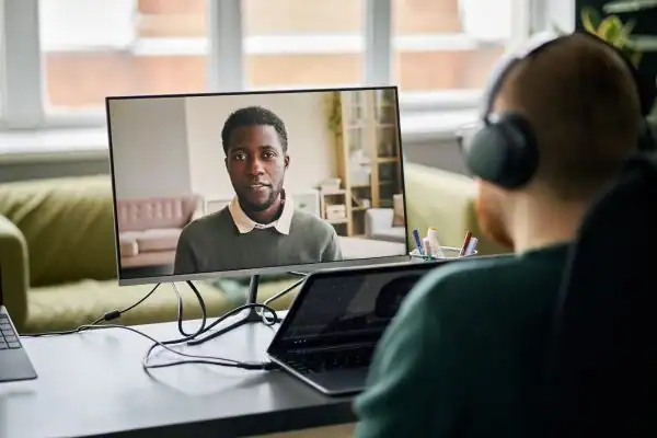 Man attending online mediation Kensington & Chelsea MIAMS session